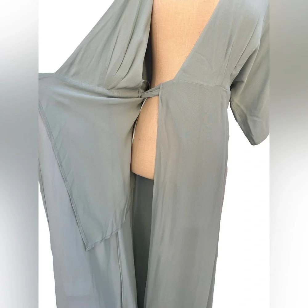 Reformation Winslow Elegant Green Wrap Dress Size Medium - Picture 10 of 14